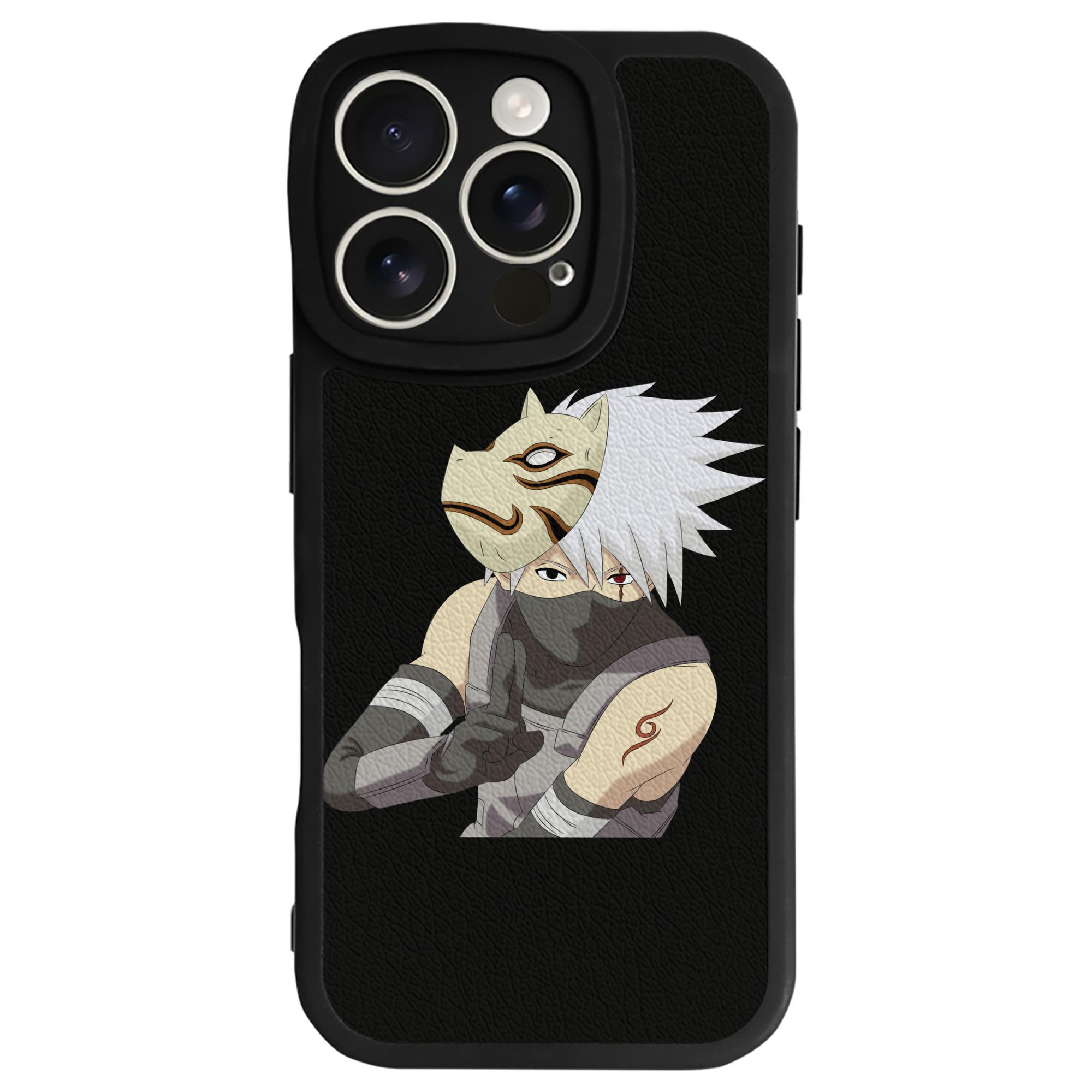 （画像用） NARUTO -ナルト- はたけ カカシ Hatake Kakashi 【iPhone 16シリーズ対応】シリコンスマホケース（レザー調） 材質：シリコン